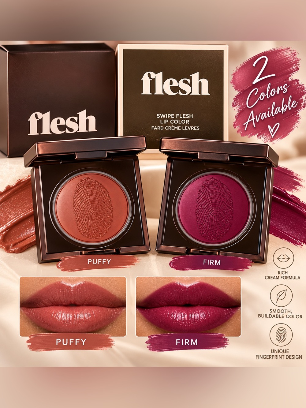 PICK ONE Flesh Swipe Flesh Lip Color Cream - PuffY & Firm